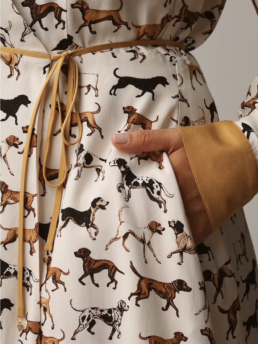 Maeve Long-Sleeve Printed Wrap Mini Shirt Dress Size L - Picture 6 of 14